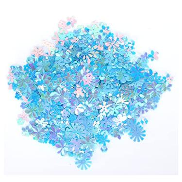 Imagem de Estink Lantejoulas de Glitter Em Forma de Flor de Confete, Lapsões 30g PVC Pequenos Suprimentos de Decoração de Cores Brilhantes para Festa de Férias de Casamento Artesanal Com Uniforme (azul colorido)