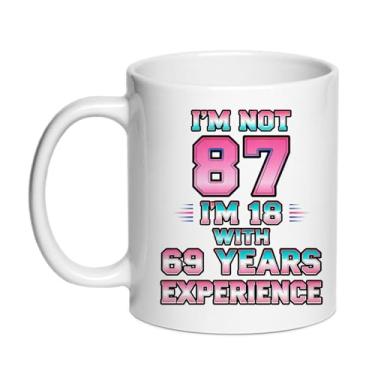 Imagem de SIUNY Caneca de aniversário de 87 anos para mulheres e homens - Presentes de aniversário de 87 anos para mãe, pai, avó, avô, esposa, marido 325 ml 1939 xícara de café (87TH)