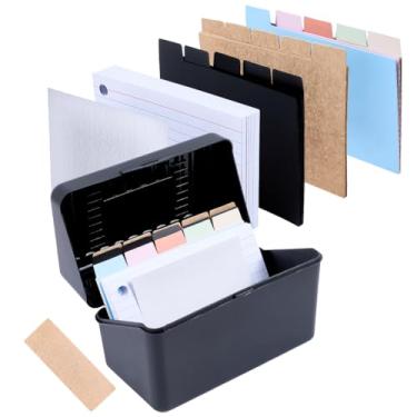 Imagem de CRASPIRE Conjunto de cartões de índice de 12 x 8,4 cm, organizador de cartões com divisórias, 80 peças, páginas internas, cartolina, papel, alfabeto, número, adesivo, caixa de adesivos, kit para