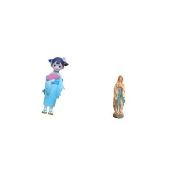 Imagem de Fenteer Estatueta de Boneca Gueixa Kabuki de Resina, Estátua de Quimono Japonês, Obra de Arte Decorativa, Escultura de São Lutero, Acessórios para Quarto. Loj