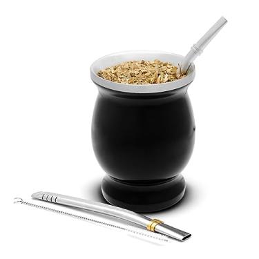 Imagem de (Black) - Mate set - stainless steel mate cup with bombilla (Black)