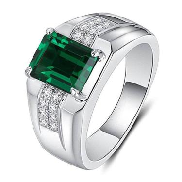 Imagem de Anel Prata 925 Esmeralda Fusion Zircônia Ajustável