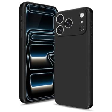 Imagem de Btstring Capa para iPhone 17 Pro, capa de silicone macio com proteção de câmera atualizada, capa fina à prova de choque com forro de microfibra antiarranhões, preta