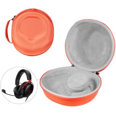 Imagem de Jomwag Estojo rígido organizador de viagem portátil para AirPods Max, para fones de ouvido Sony e Audio-Technica – à prova de choque, à prova d'água e proteção durável, laranja - média