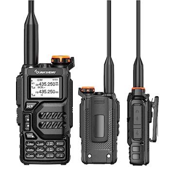 Imagem de QUANSHENG UV-K5 Walkie Talkie Dual Band 5W Recarregável Rádio Bidirecional Receptor Meteorológico de Emergência NOAA com Cabo de Carregamento Tipo-C, Fone de Ouvido (Preto 1 Pacote)