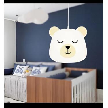 Imagem de Luminária Pendente Urso de LED (Design Infantil Escandinavo) – Abajur Decorativo Suspenso para Quarto de Bebê e Criança