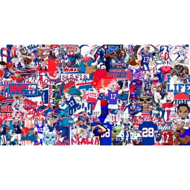 Imagem de 100 peças de adesivos Buffalo City para Bills, pacote de adesivos de futebol para garrafa de água, computador, laptop, bagagem, telefone, carro, skate, para-choque, 5 a 7,6 cm