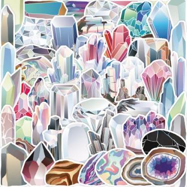 Imagem de Pacote de adesivos com tema de pedras preciosas e cristais, 50 unidade