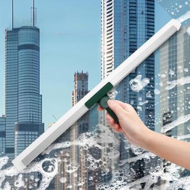 Imagem de Rodo multisuperfície para piso, vassoura de remoção de pelos de animais de estimação com cerdas de silicone, limpador e esfregão de chão ajustáveis - alça removível para limpeza de cozinha, vidro