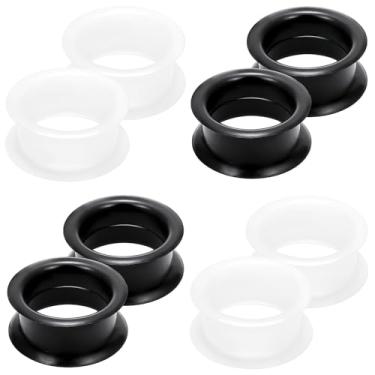 Imagem de Kridzisw 10G - 20 mm alargadores de orelha de silicone de alta elasticidade alargadores de alargamento duplo flexível alargador kit de alongamento alargadores de orelha para mulheres homens preto