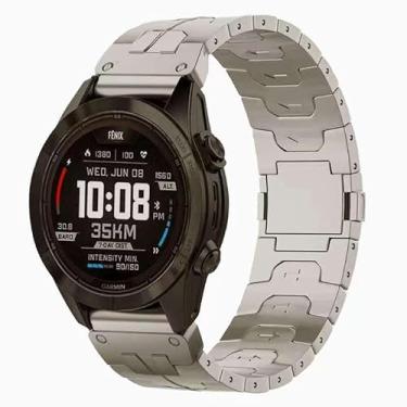 Imagem de NeXStrix Pulseira magnética de metal de titânio de 22 mm compatível com Garmin Tactix 8 de 47 mm/Instinct 3 de 45 mm/Fenix 8 de 47 mm/Forerunner 965, pulseira de ajuste rápido de 26 mm para Tactix 8