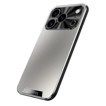 Imagem de HAOMRIYL Capa para iPhone 17 Pro Max/17 Pro/Air/17, capa de proteção de câmera de metal fina rígida PC fosco antiarranhões, cinza, 17 Pro