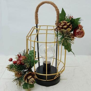 Imagem de Luminária Lanterna LED Arranjo De Mesa Enfeite Natalino 27cm