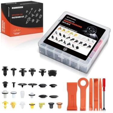 Imagem de A-Premium Kit de clipes de retenção de carro de 250 peças (25 tipos) compatível com Nissan Murano 2015-2018, conjunto de reposição de prendedor de rebite de plástico para porta de para-choque