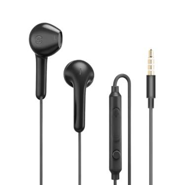 Imagem de MAS CARNEY Fones de ouvido com fio com microfone WH9, fones de ouvido intra-auriculares com fio compatíveis com Samsung Huawei Vivo Oppo Mi Redmi, preto