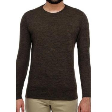 Imagem de Camiseta Slim Masculina Manga Longa Ogochi 006534011 Marrom-Masculino