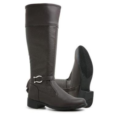 Imagem de Bota Montaria Feminina Em Sintético Cano Alto Texturizada Tendencia Lançamento-Unissex