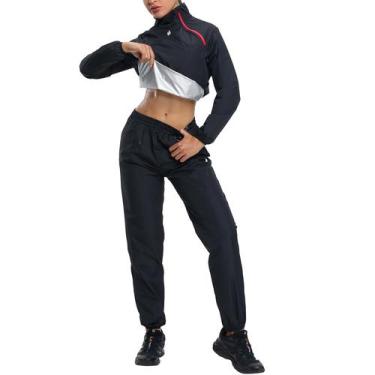 Imagem de Calça de moletom Sauna Suit HOTSUIT  preta tamanho L