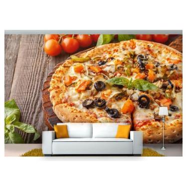 Imagem de Papel De Parede Rodízio Pizza Gourmet 3D Al135 - Você Decora