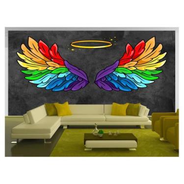 Imagem de Papel De Parede 3D Arte Asas Selfie Insta Cores 3,5M Tra414 - Você Dec