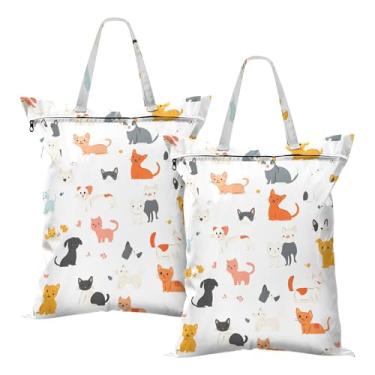 Imagem de SEHANY 2 peças de sacos grandes de lavanderia com alça, à prova d'água, bolsa de roupa para viagem e natação