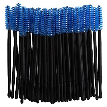 Imagem de ZJchao Pincel Descartável para Cílios, Conjunto de Varinhas de Rímel, 100 Peças, Fácil Aplicação de Maquiagem para Salão Profissional, Uso Doméstico, Material de Algodão Plástico (Azul)