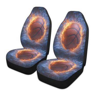 Imagem de Blueangle 2 peças de capas de assento de carro de bombeiros aquáticos de basquete, almofadas protetoras respiráveis para assentos dianteiros para carro, ajuste universal para SUV Sedan Truck Van (900)
