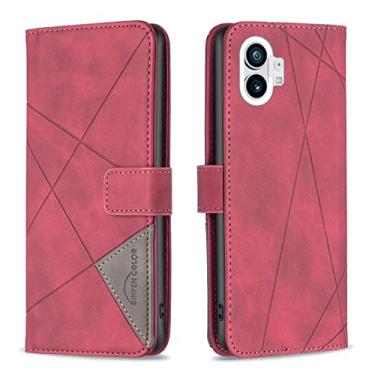 Imagem de For Nothing Phone 1 Magnetic Buckle Rhombus Texture Leather Phone Case