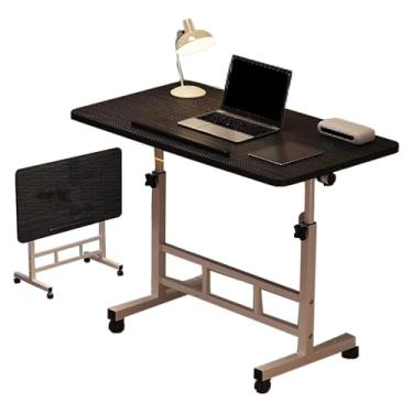 Imagem de Mesa de apoio, mesa dobrável para computador com roda de freio, painel reversível dobrável, placa espessa, faixa de elevação de 60 ~ 80 cm/65 ~ 87 cm, mesa móvel sobre a cama E 60 * 40 cm
