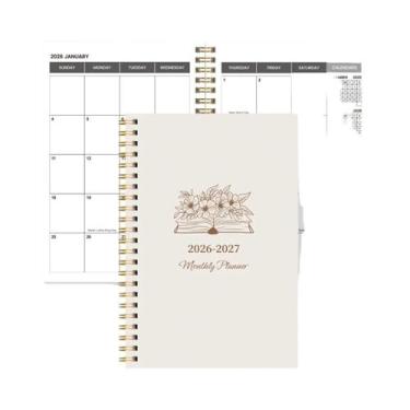 Imagem de Planejador Semanal E Mensal A5 2026-2027, Organizador Espiral, Calendá
