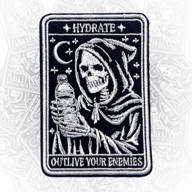 Imagem de Patch Hydrate Outlive Your Enemies de 7,6 cm Grim Reaper, humor militar engraçado tático com aplique bordado para caminhoneiro, chapéus, mochilas, acessórios faça você mesmo, presentes de Natal