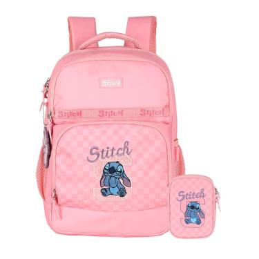 Imagem de Kit Escolar Lilo Stitch Mochila Costas + Estojo Box