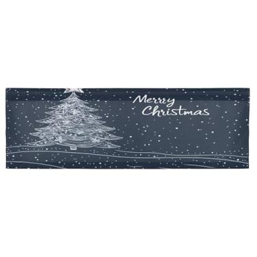 Imagem de CEBUGI Cortina blackout para janela – Cortinas de proteção de privacidade para cozinha/banheiro/sala de estar/lavanderia (137 x 45 cm, 1 painel, árvore de Natal)