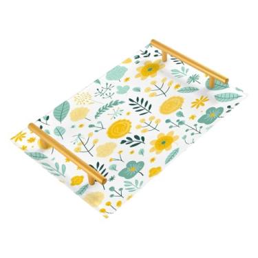 Imagem de Wassud Bandeja de banheiro com alças de mola botânica, organizador de perfume de joias acrílicas para banheiro e cozinha, 30 x 20 cm