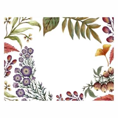 Imagem de Jogo Americano Mesa Posta Kit 2 a 12 Unidades Impermeável Decoração de Mesa (Folhas e Flores,Kit 12 peças)