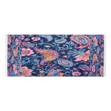 Imagem de Wassud Capas de lavadora e secadora de padrão floral azul, protetor de lavadora com sacos de armazenamento, capa de geladeira à prova de poeira com bolsos para lavanderia doméstica, cozinha, 120 x 55