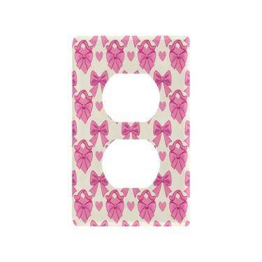 Imagem de Wassud Capa decorativa para placa de parede com interruptor de luz arcos e corações para decoração de casa, tomadas elétricas duplex 11 x 6 cm