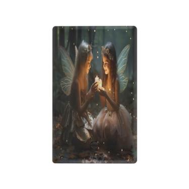 Imagem de Wassud Placa de cobertura para interruptor de luz, 1 capa de tomada em branco, placa de parede, anjos adoráveis, decoração de casa, sala de estar, quarto, decoração