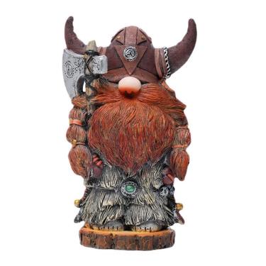 Imagem de Estatueta: estátua de boneca Viking Warrior Gnome, 19 cm