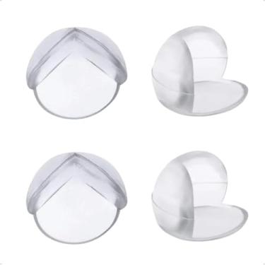 Imagem de Protetor de Quina de Mesa Transparente, Segurança para Bebê e Criança, 3cm x 3cm x 2cm, 4 Unidades