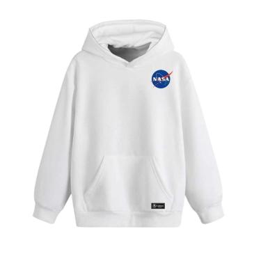 Imagem de Blusão Moletom Canguru Nasa Infantil Personalizado com Capuz e Bolso-Unissex