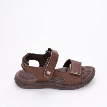 Imagem de Sandália Infantil Menino Kidy Comfort Fecho Duplo Café