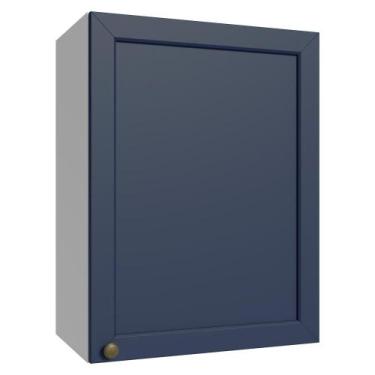 Imagem de Armário Aéreo 50cm 1 Porta Branco/Azul Vik Madesa, Branco/Azul