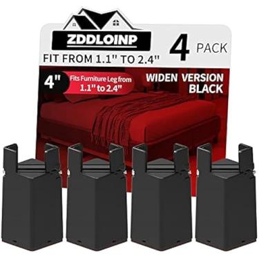 Imagem de Joyibay Elevadores de cama ajustáveis para móveis de 10 cm com braçadeira de parafuso removível, serve para diâmetro de 2,5 a 6,8 cm, elevadores de mesa de sofá para mesa de cama resistentes para