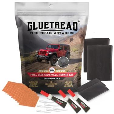 Imagem de GlueTread Kit de reparo de pneus de parede lateral 4x4 em tamanho real | Kit de reparo de perfuração de pneu lateral para veículos off-road | Fórmula de borracha melhorada, sem necessidade de