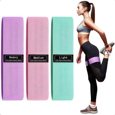 Imagem de Kit 3 Mini Bands Elásticas para Treino Fitness Casa - FACILITA