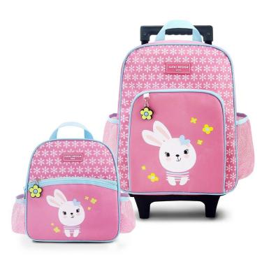 Imagem de Conjunto De Mochila Com Rodinhas E Lancheira Térmica Infantil 4750ml Rosa
