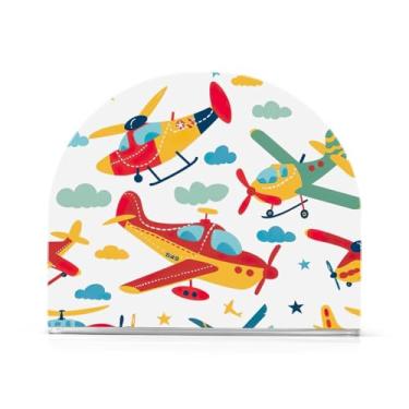 Imagem de Porta-guardanapos de tecido de aviões e helicópteros, suporte de guardanapo de acrílico, suporte de guardanapo, suporte de guardanapo para cozinha, restaurante, piquenique