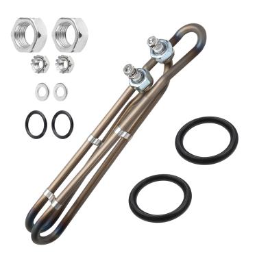 Imagem de Dgqtrx Elemento aquecedor de banheira de hidromassagem de 5,5 KW 240 V para elemento aquecedor Balboa Spa, elemento aquecedor de banheira de hidromassagem flo-thru de titânio (25 cm)