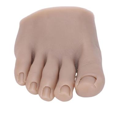 Imagem de Brrnoo Silicone Prego Prática Trainning pé Flexível Manicure Treinamento Arte do Prego Display Falso Meio pé Modelo Pedicure Prática Cor Pele Escura (Certo)